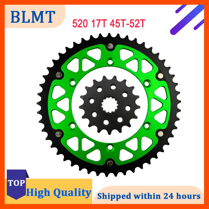 Motorcycle 520 45T~52T 17T Front & Rear Sprocket For KAWASAKI KX250 1999-2008 KLX300R 2002-2007 KX 250 KLX 300R KLX300 R 27500