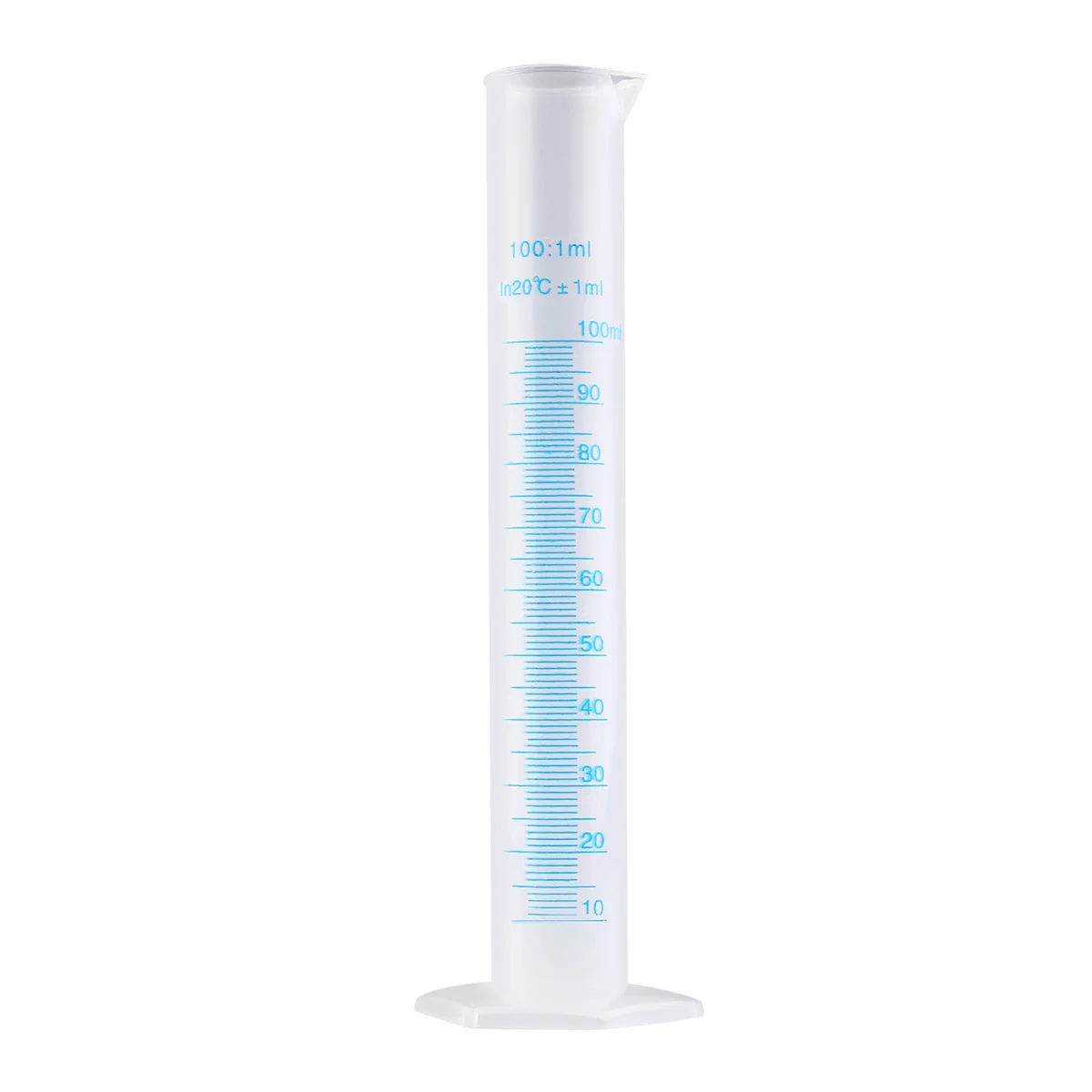 

100Ml Graduated Measuring Cylinder Plastic Transparent Laboratory Grade Polypropylene Wide Brim Tapered Spout Non Wetting