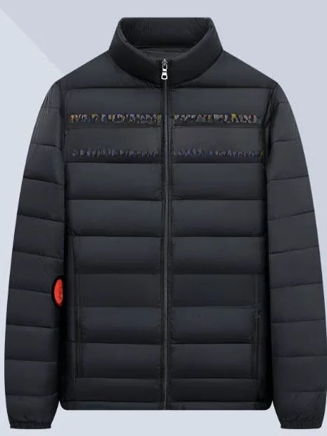 

Men's Thickened down Cotton Jacket Lightweight Fashionable Urban Style Zipper Closure Long Sleeve Short Coat for Middle-Aged