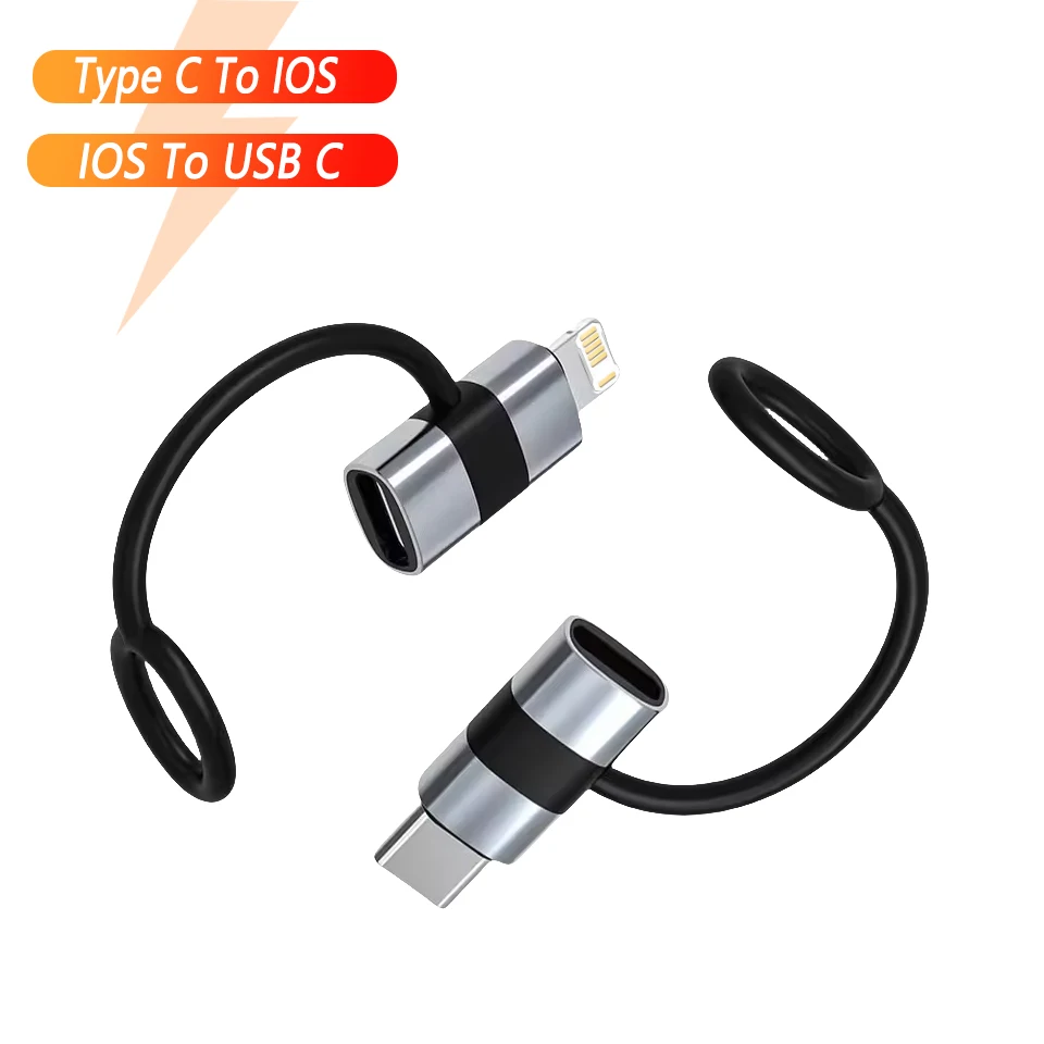PD30W Usb نوع C إلى ios محول لنظام iOS ذكر إلى نوع C أنثى محول آيفون 15 14 13 12 11 ماك بوك موصل سريع