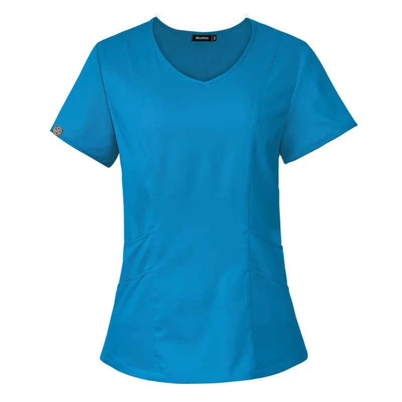 

Heart Collar Women's Medical Set Korean Version High-End Stretch Quick-Dry Lab Coat Nursing Uniform Self-Operated Work