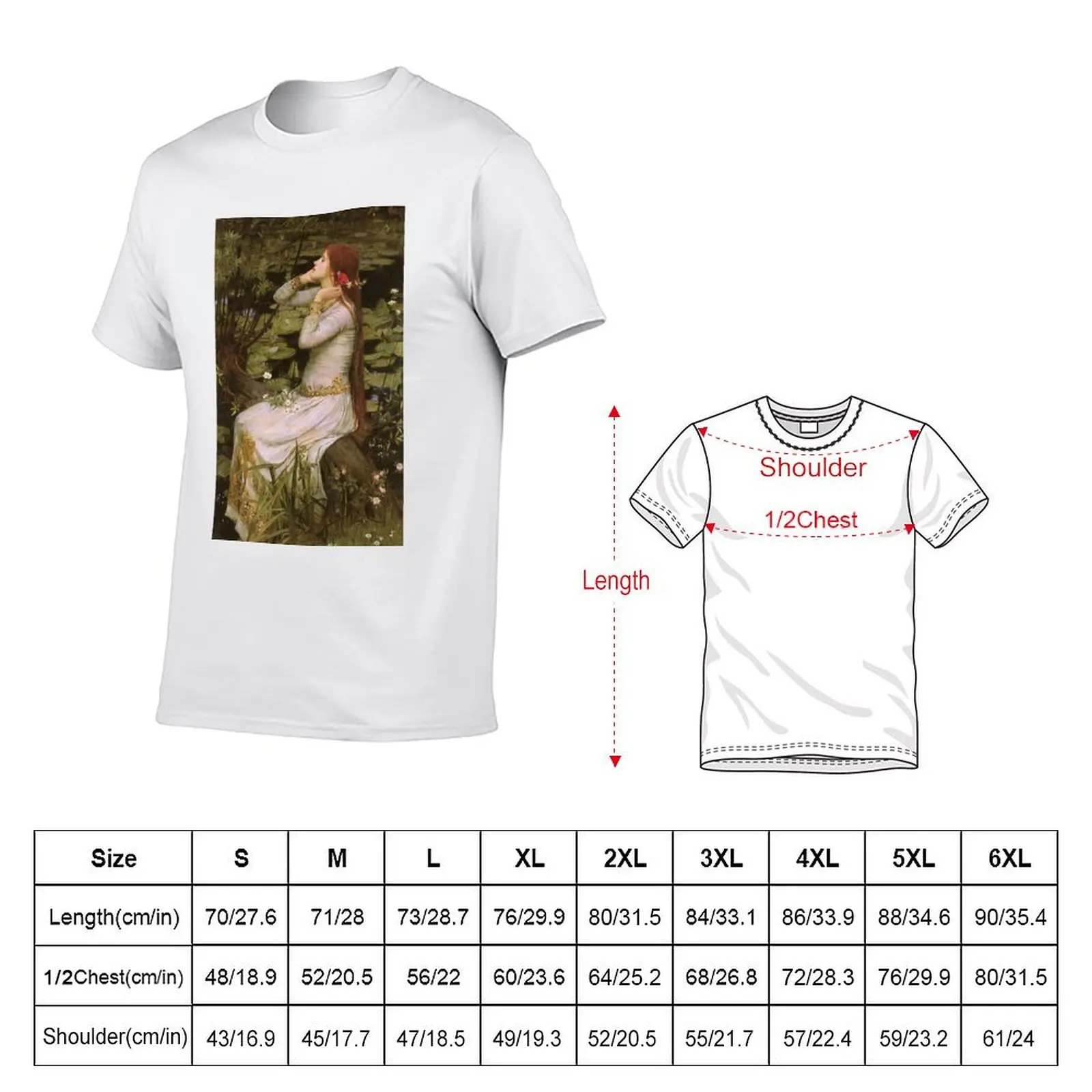 Ophelia - John William Waterhouse T-Shirt t shirts for man slim fit t shirts for man cotton soft T-Shirt