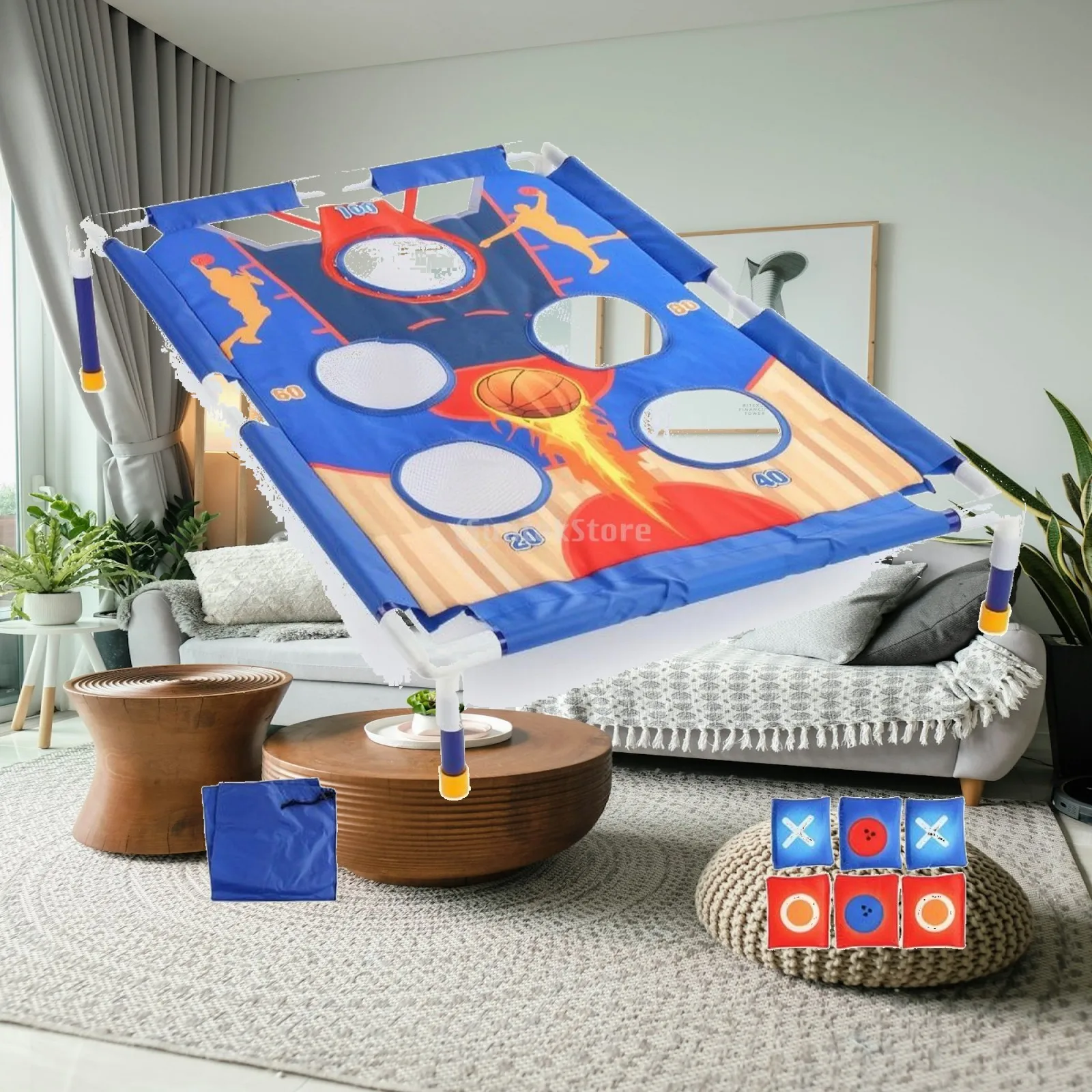 Tossing Game Board with Lightweight Bean Bag Toss Board Set Toy Indoor for Children, Backyard, Playroom