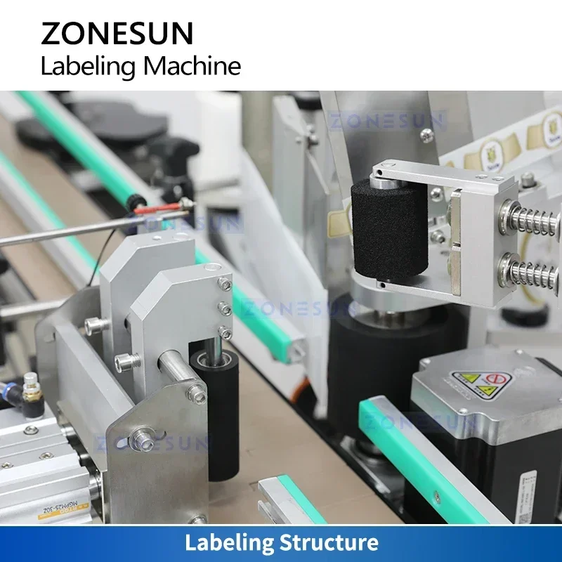 ZONESUN ZS-TB822R Automatic Bottle Neck and Body Labeling Machine Wrap Around Label Applicator Equipment