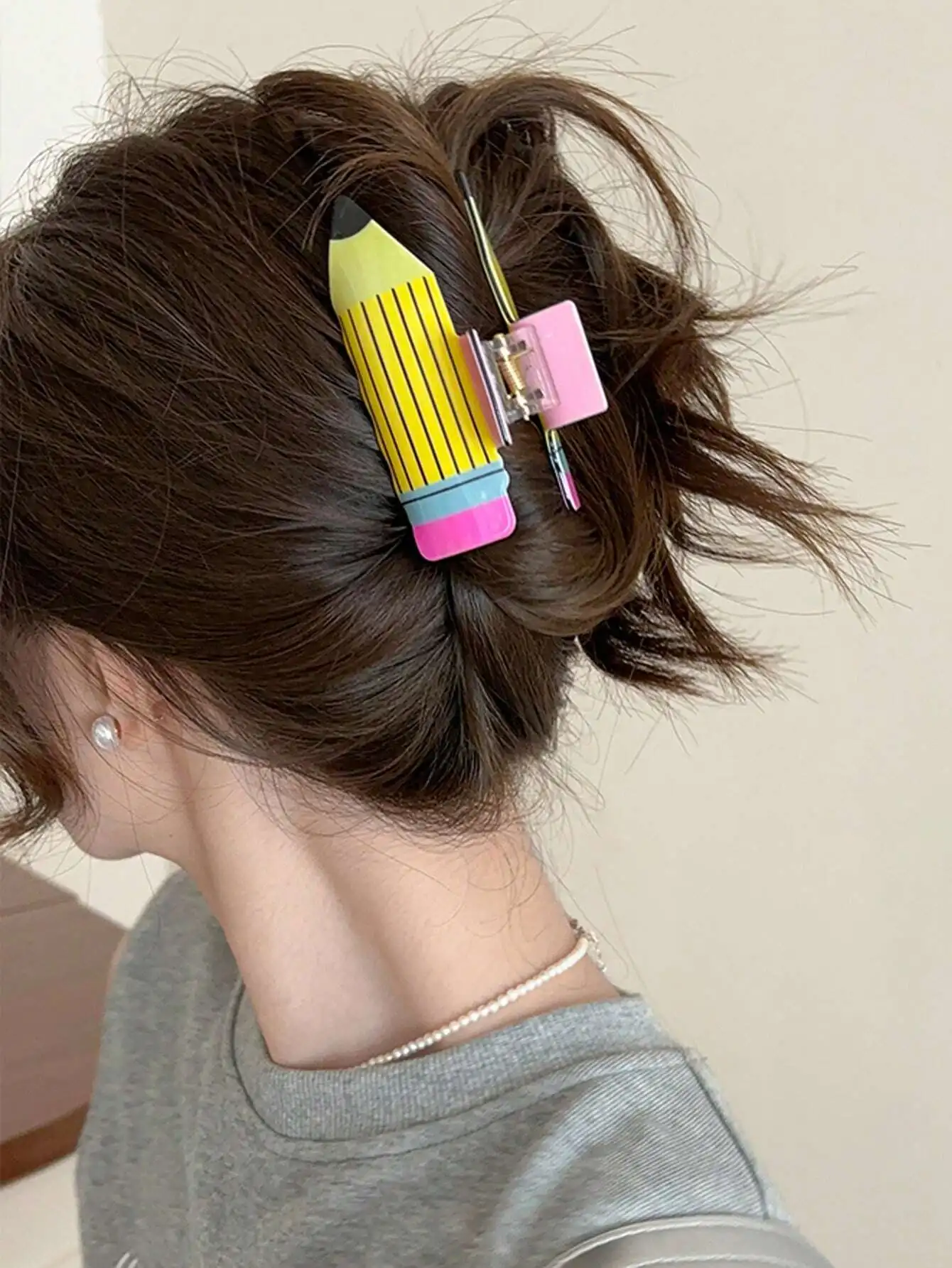 

2026 Latest Style1pc Large 9cm Pencil Shaped Hair Claw Clip, Fashion Elegant Hair Accessory for Women Daily Party Vacation