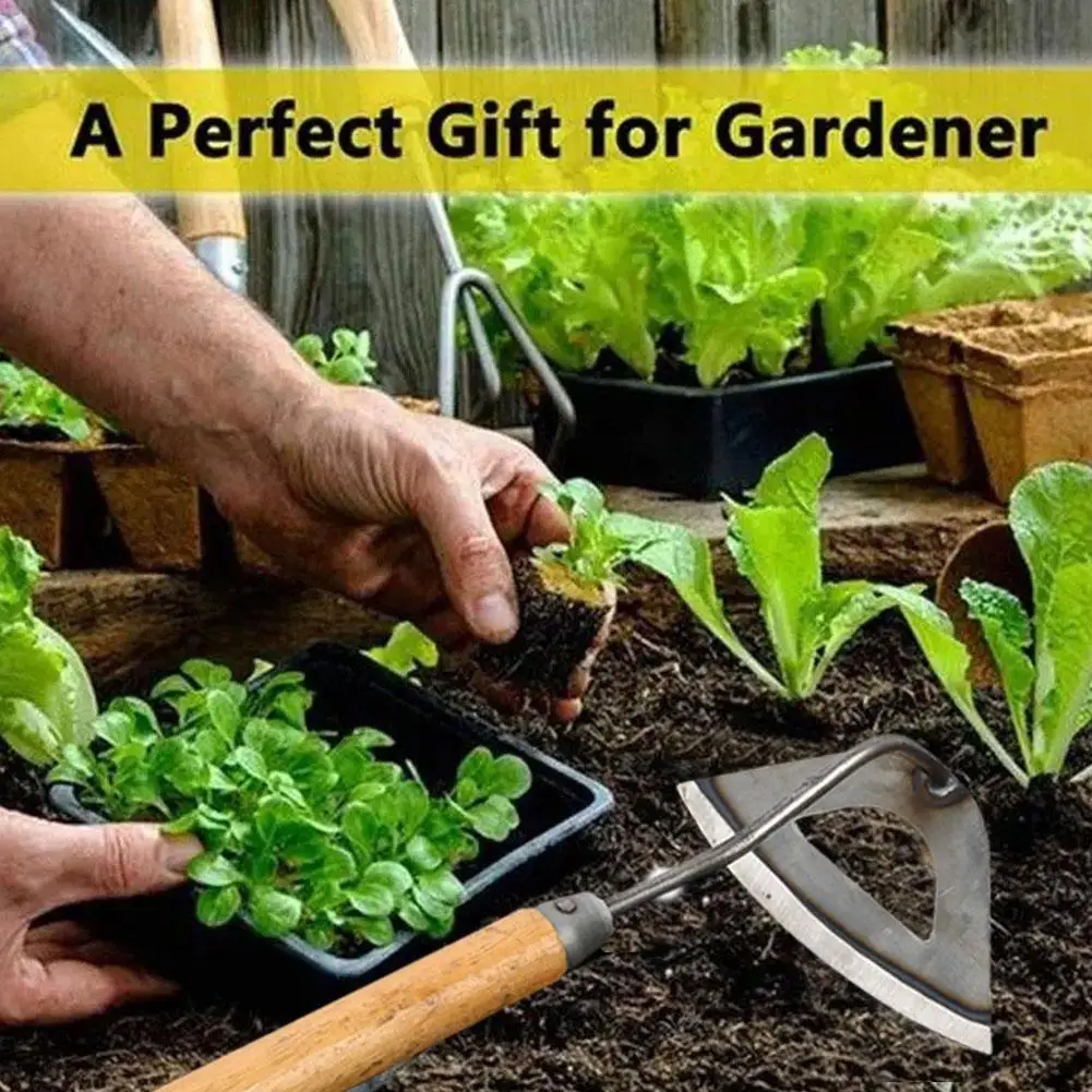 إزالة الأعشاب الضارة وتخفيف التربة قطعة أثرية مع مقبض خشبي ، مجوفة جوفاء ، أداة زراعية ، موفرة للعمالة #3