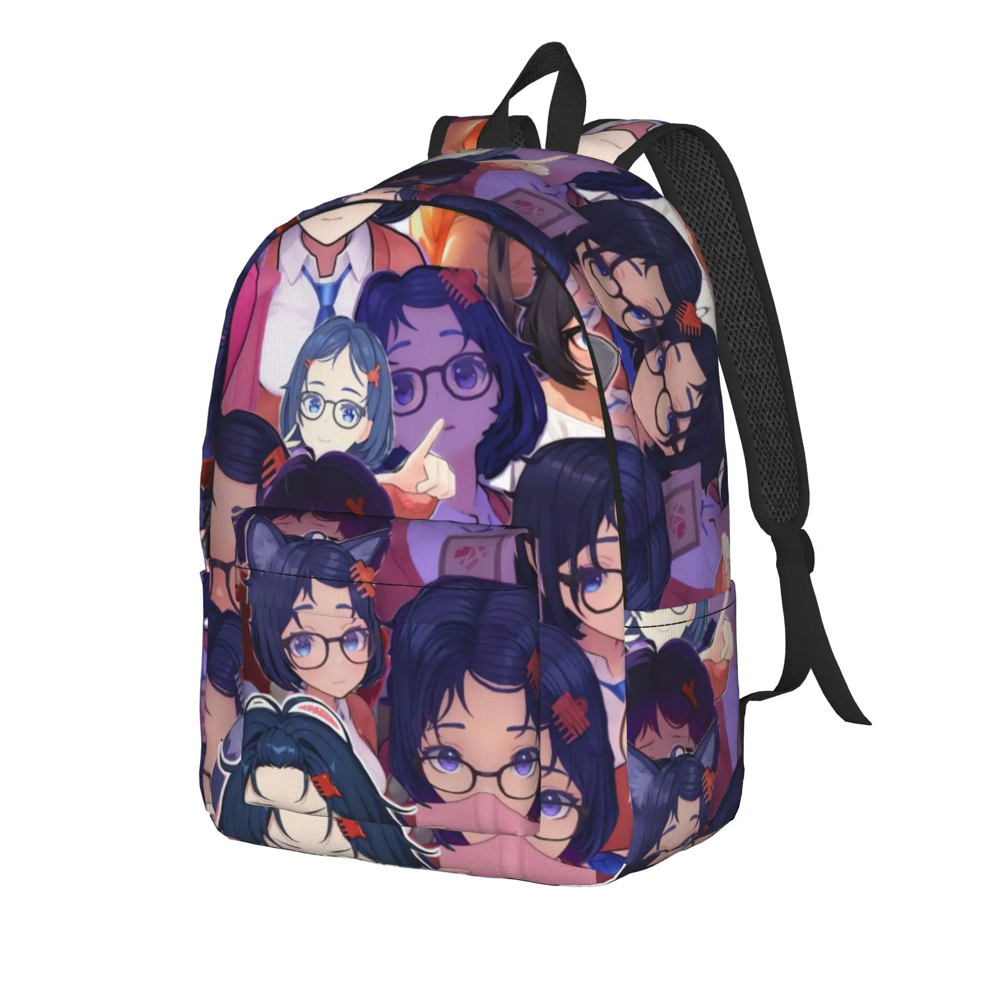 Game Miside Series Print Backpack  Student Unisex Polyester Travel Backpacks Lightweight Novelty School Bags Rucksack