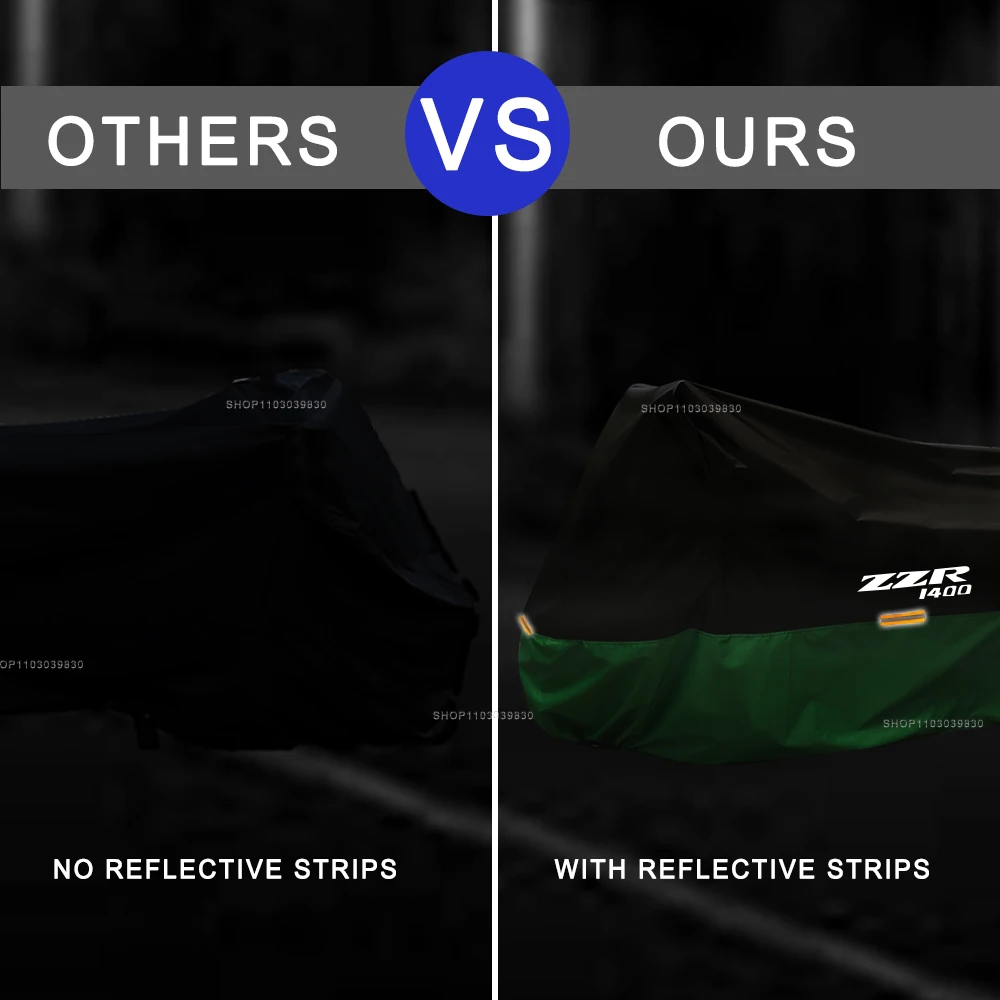 غطاء دراجة نارية العالمي في الهواء الطلق مقاوم للماء الغبار UV حامي المطر يغطي ل ZZR 1400 ZZ-R 1400