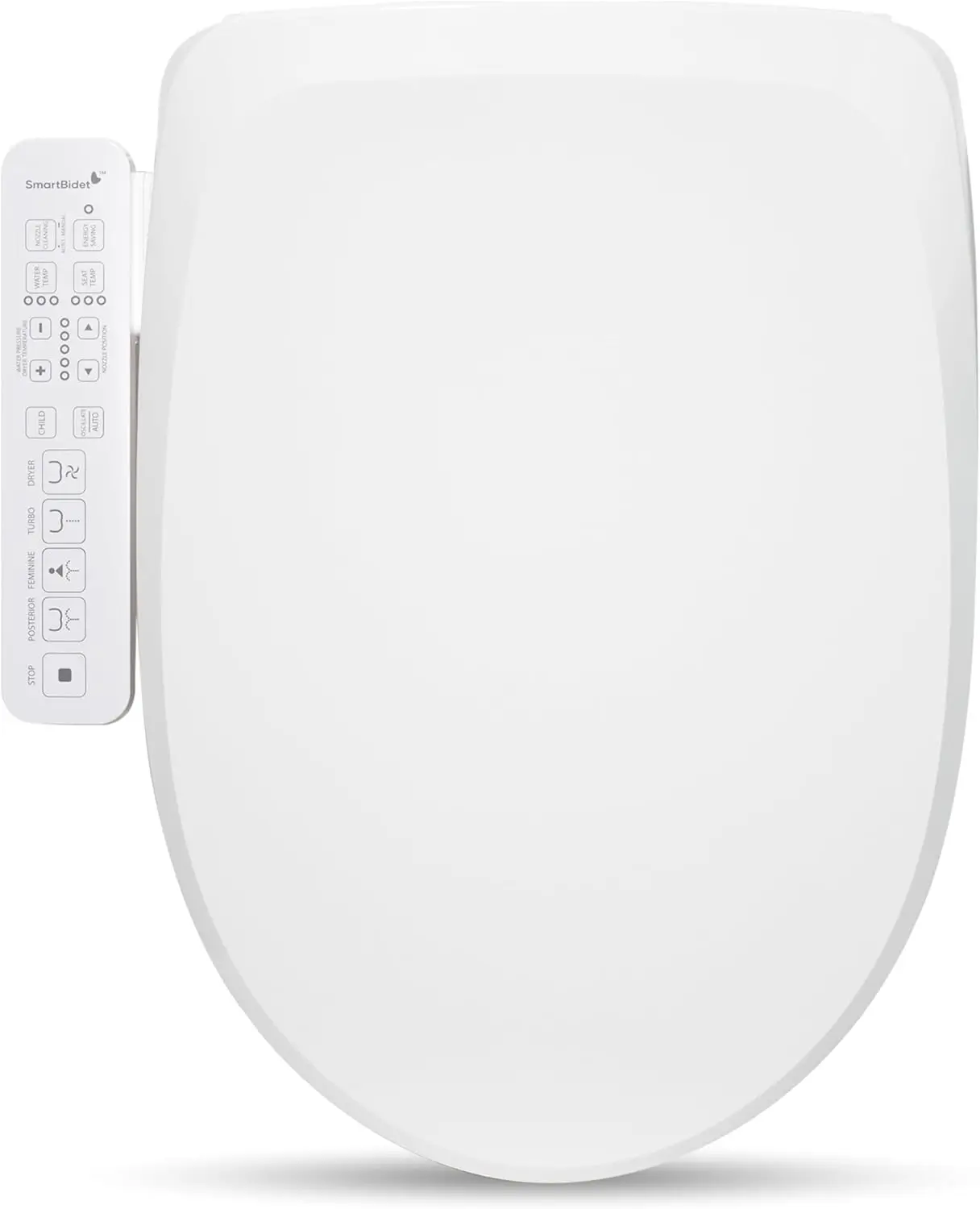 Electric Bidet Seat for Elongated - Electronic Heated Toilet Seat with Warm Air Dryer and Temperature Controlled Wash Functions