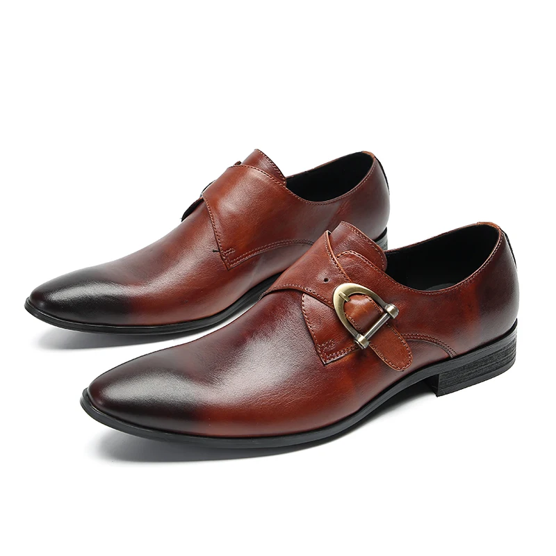 

Zapatos Genuine Leather Oxford Shoes Male Pointed Toe Wedding Formal Brogue Shoes Plus Size Office Business Men Dress Shoes