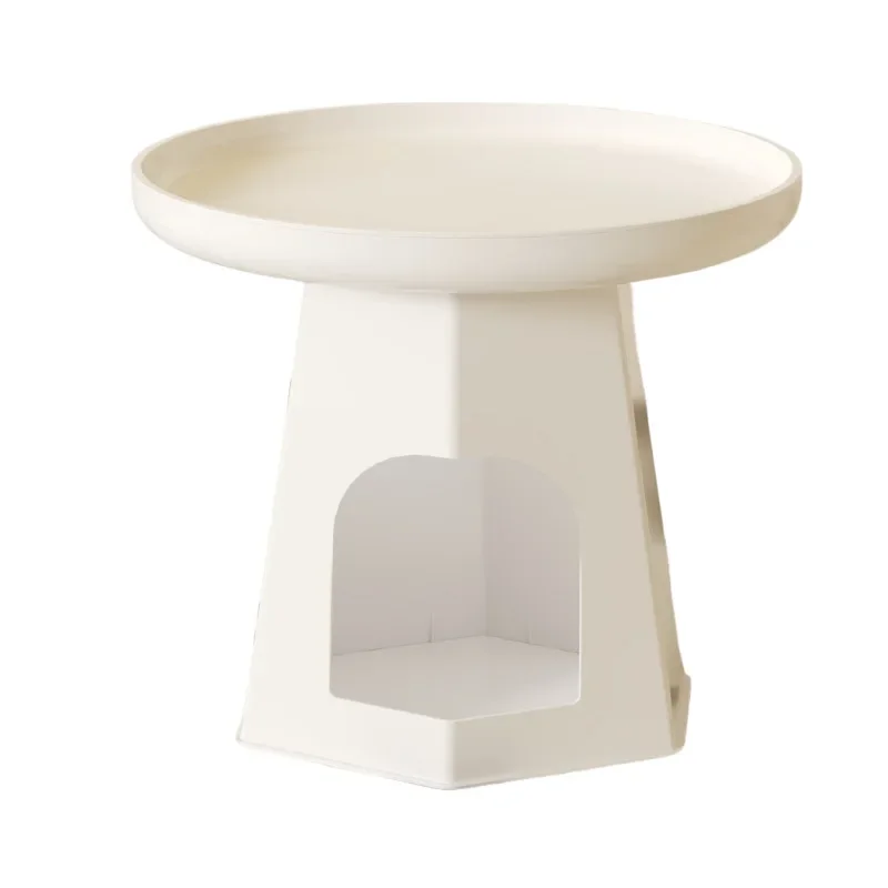

Cream wind, sofa side table, modern living room small round table, household creative plastic bedside table rack