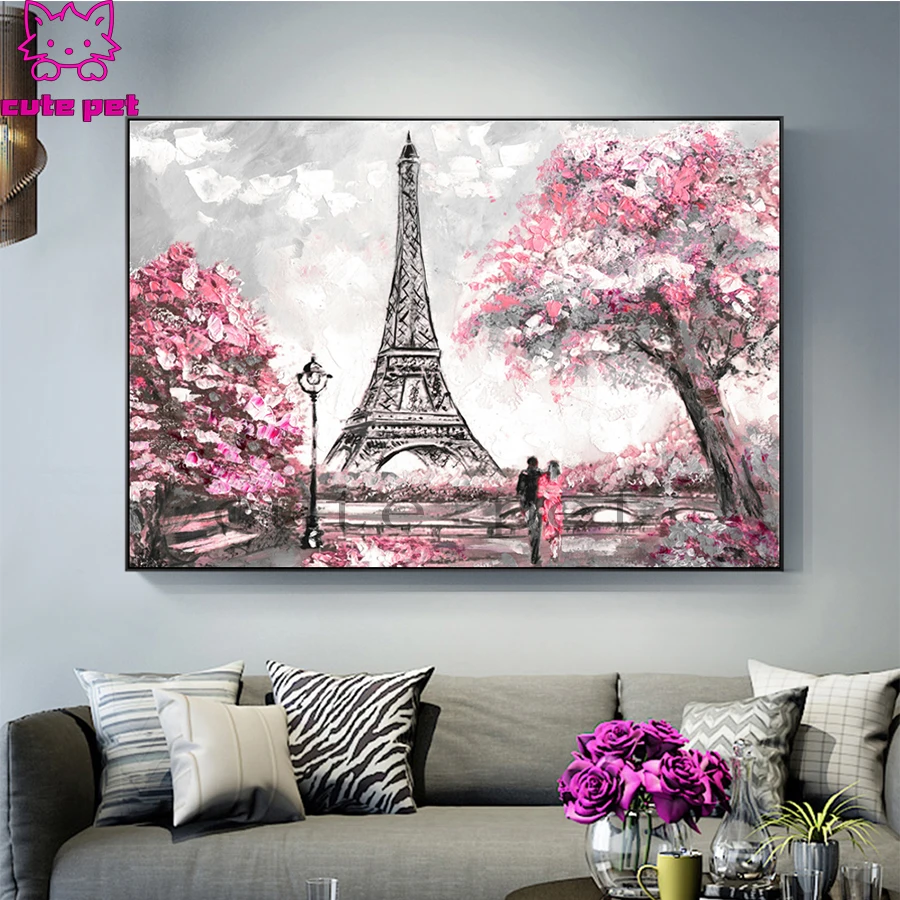 diamond painting Modern Art, Paris Street Couple  cross stitch diamond embroidery mosaic room Decor,