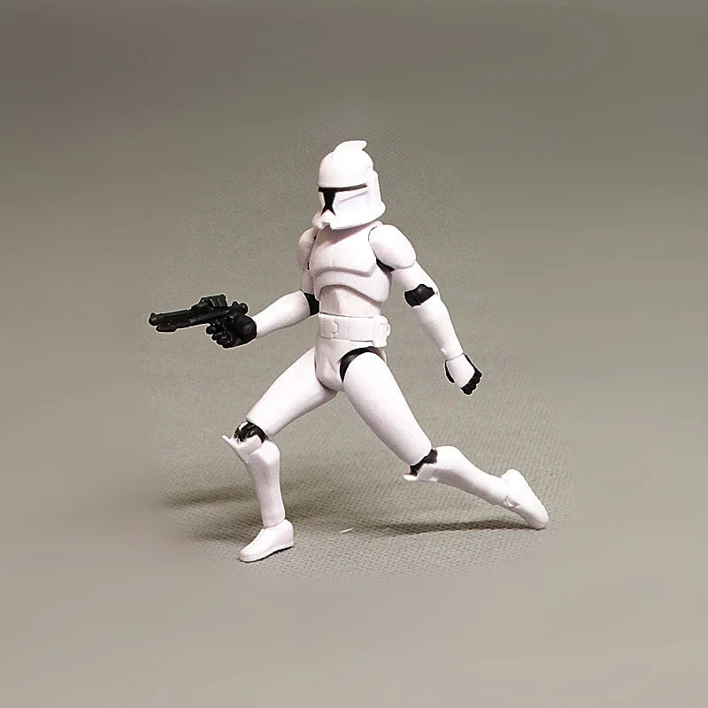 ในสต็อก 10 ซม.ทหารสีขาว Black Knight Star Wars Storm เครื่องประดับ Joint Movable เลเซอร์ดาบ Figurine ของขวัญวันเกิดของเล่น