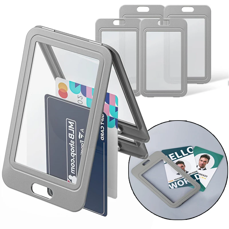 

1/3PCS Transparent Work Card Badge Holder Office Staff Employee ID Card Clear Pass Name Work Card Cover Case Sleeve with Lanyard