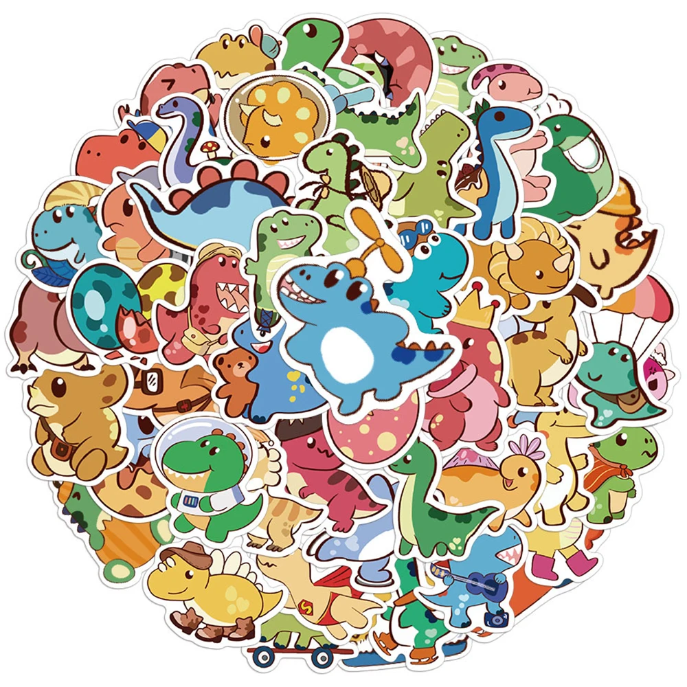 

10/30/50pcs Funny Animal Dinosaur Cartoon Stickers Creative Cute Graffiti Decal DIY Phone Laptop Notebook Waterproof Sticker Toy