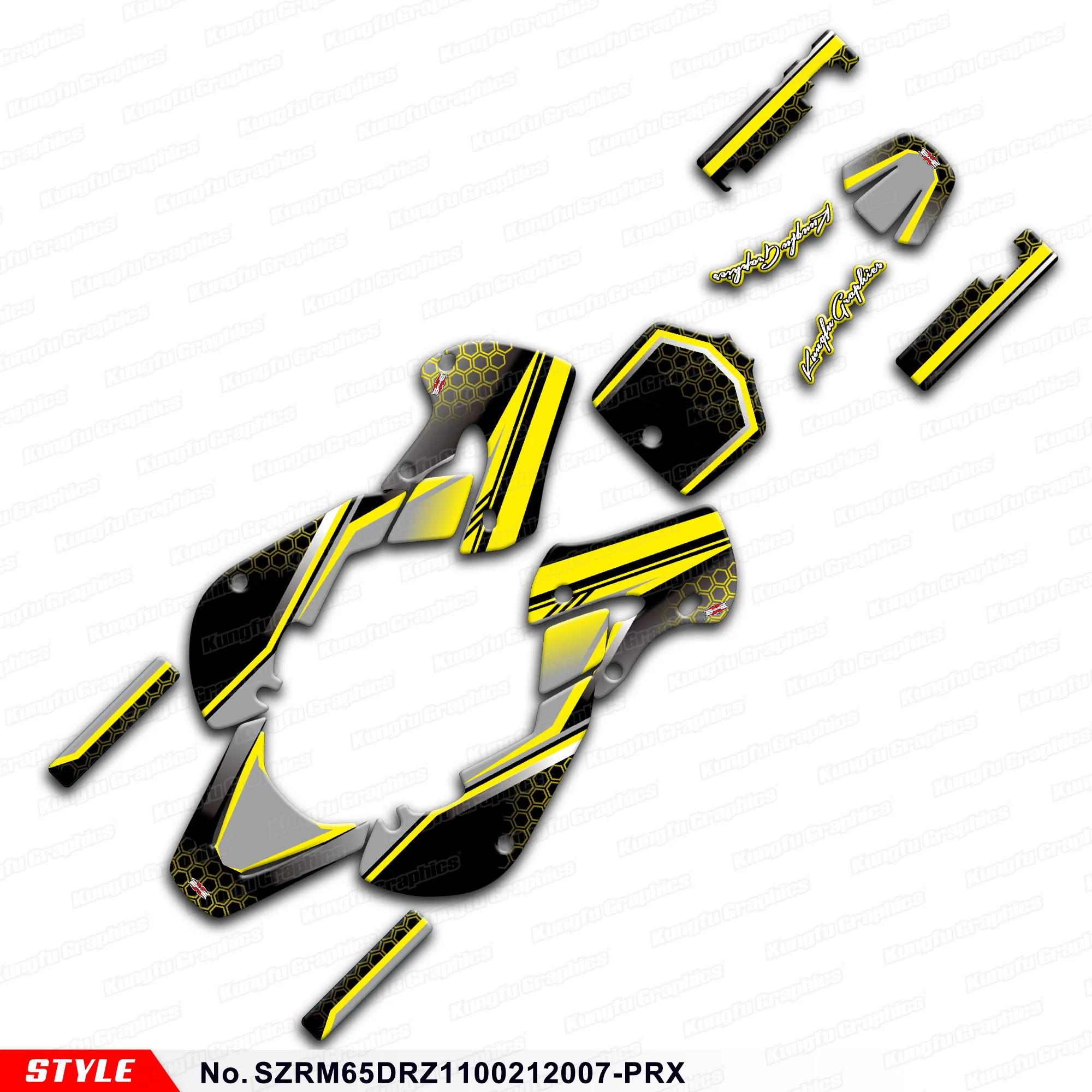 

Adhesive Sticker MX Graphics for Suzuki RM65 & DRZ110 02 03 04 05 06 07 08 09 10 11 12, Style No.SZRM65DRZ1100212007-PRX
