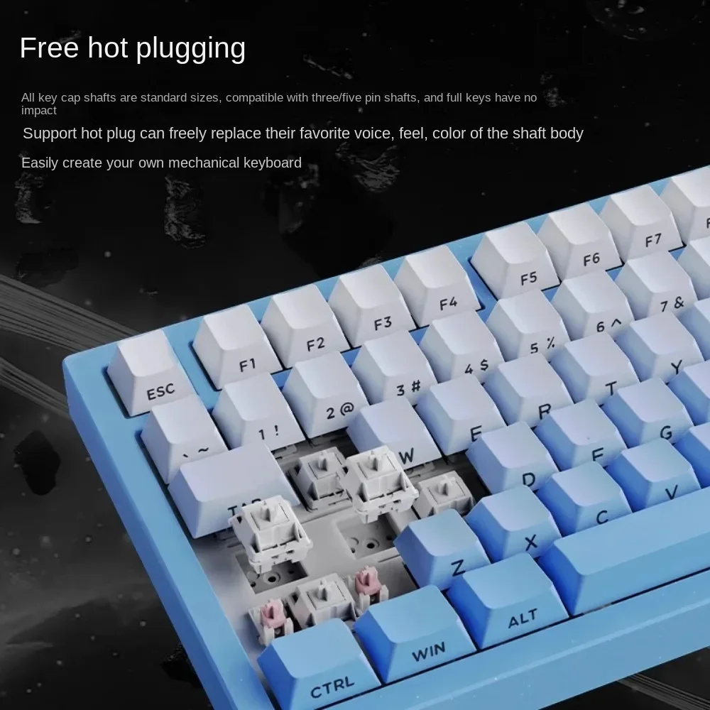 VTER Galaxy 80pro Aluminum Alloy Mechanical Keyboard Kit Gasket Tri-mode Customized Hot-swap Wired Wireless 80% Layout 88 Keys