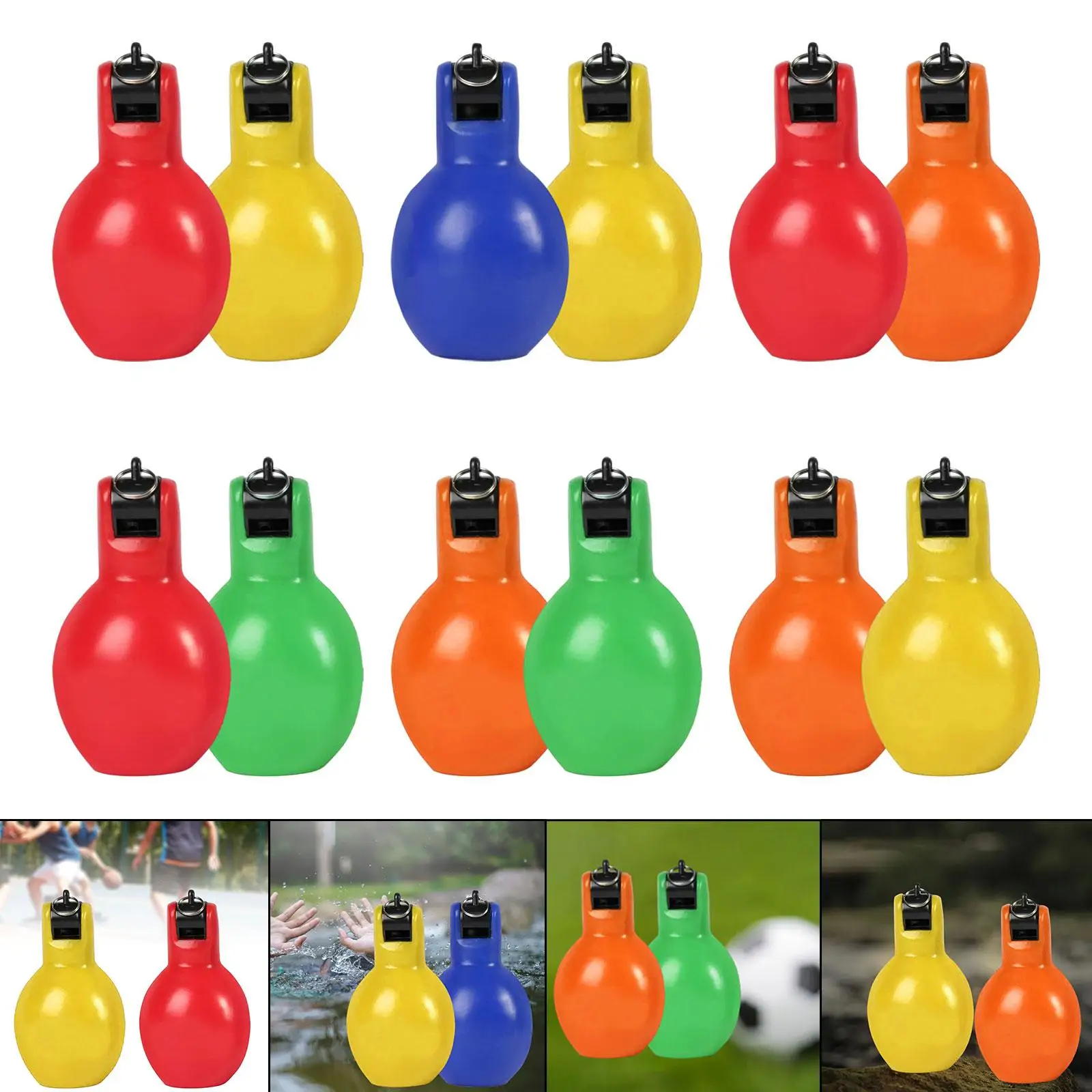 2Pcs Hand Squeeze Whistles Loud Sound for Home School Indoor Outdoor Camping