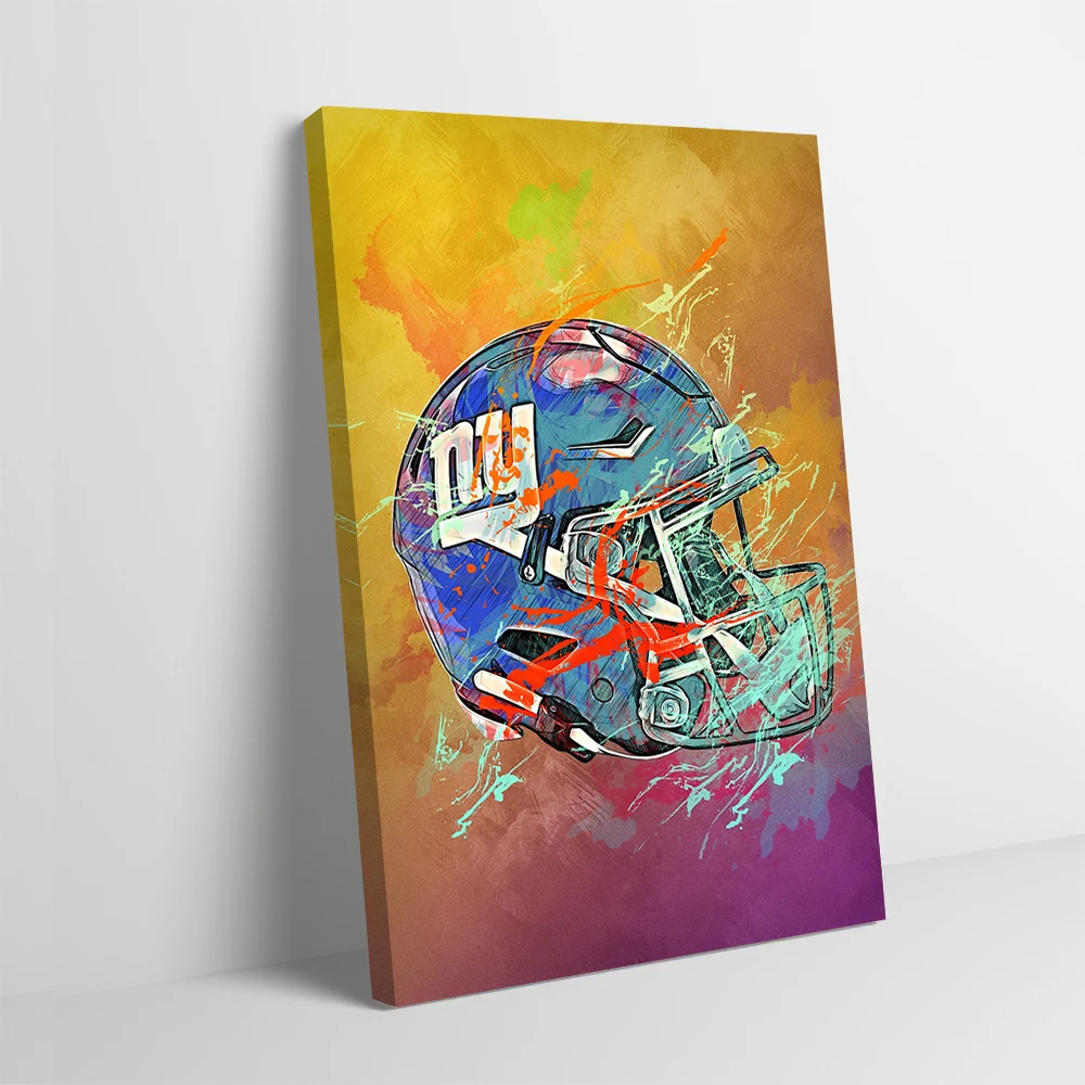 New York Giants Helmet Poster Customizable Printed Canvas Painting for Pictures Wall Art Decoration Bedroom Bathroom Decor Room