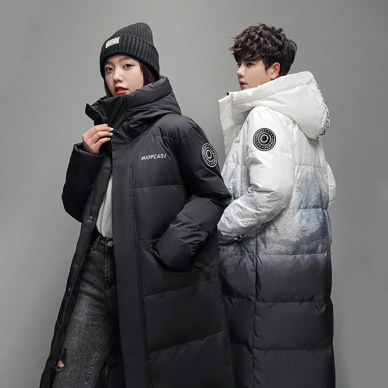 Winter Gradual Change Down Jacket Can Be Two Open Men's Medium and Long Knee New Thickened Snow Mountain Fashion Coat