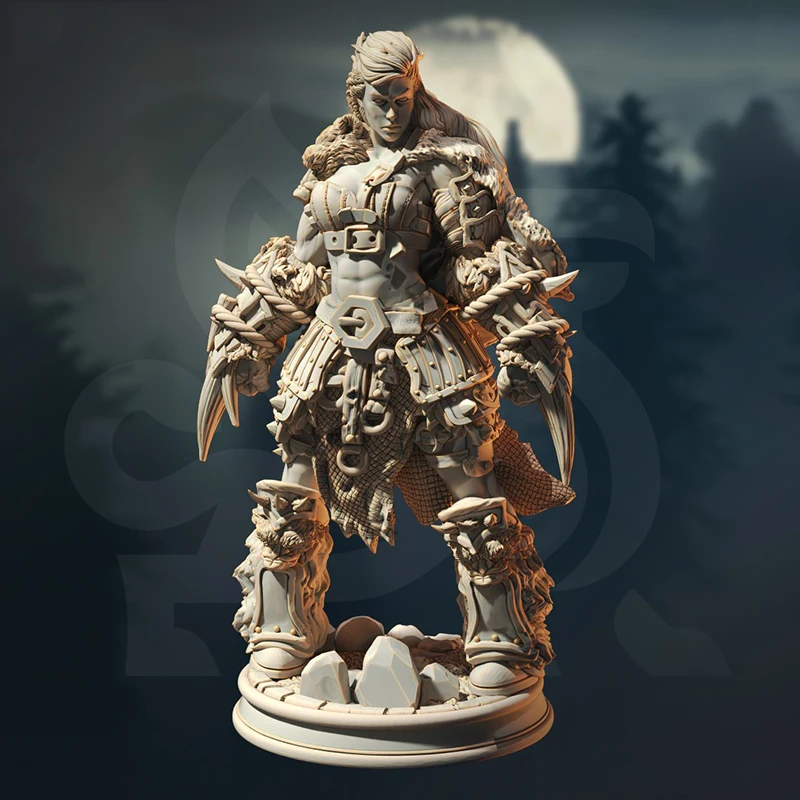 

1/24 75mm 1/18 100mm Resin Model Kits Female Tribe Lord Figure Unpainted No Color RW-918