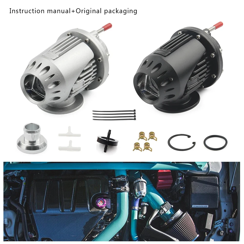 JDM Uniwersalny aluminiowy zawór wydmuchowy SQV4 SSQV4 Bov Turbo Bov z kołnierzem adaptera z oryginalnym pudełkiem i instrukcją