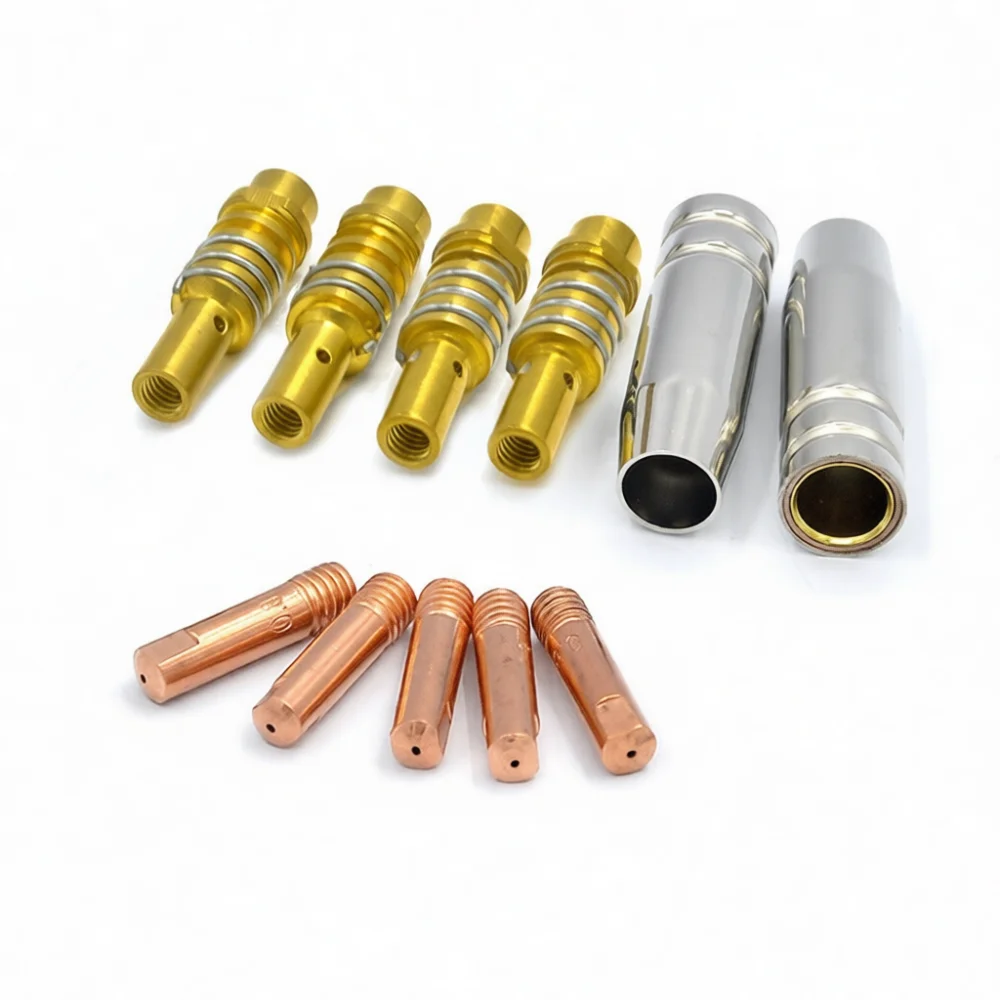 Industrial Grade Welding Consumables For ZhengTongDa 15AK MIG MAG Torch Maintenance Spare Parts Kit Contact Tips Set