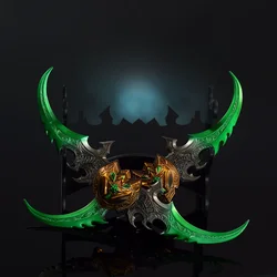 22cm Warglaive of Azzinoth Set Keychain Game Peripheral Illidan Stormrage All Metal Model Collection Equipment Gifts