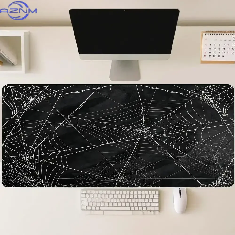 Spooky Dark Spider Web Gothic Art Non‑Slip Rubber Large Mouse Pad Smooth Desk Mat For Laptop Computer Daily Gaming Work Setup
