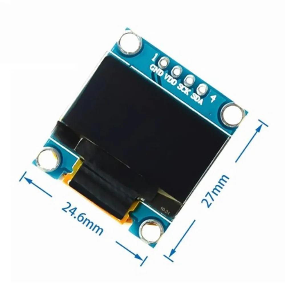 0.96 بوصة أزرق أبيض أزرق ثنائي اللون IIC الاتصالات وحدة عرض OLED صغيرة 51 متحكم صغير شاشة 0.96 بوصة 4 أزرار