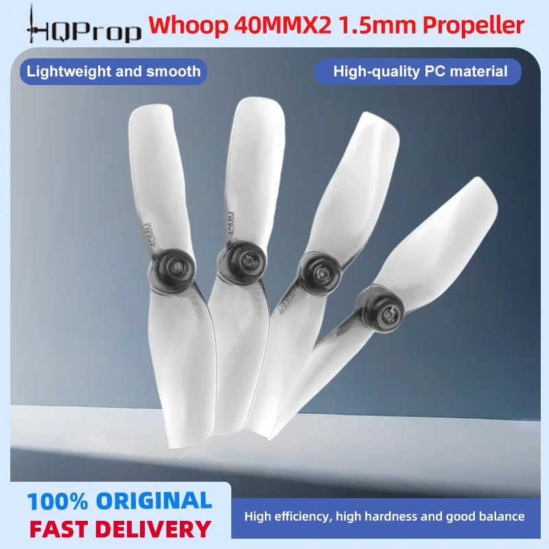 HQProp Micro Whoop 40MMX2 Grey Poly Carbonate Propellers 2CW+2CCW 1.5MM Shaft for Drones