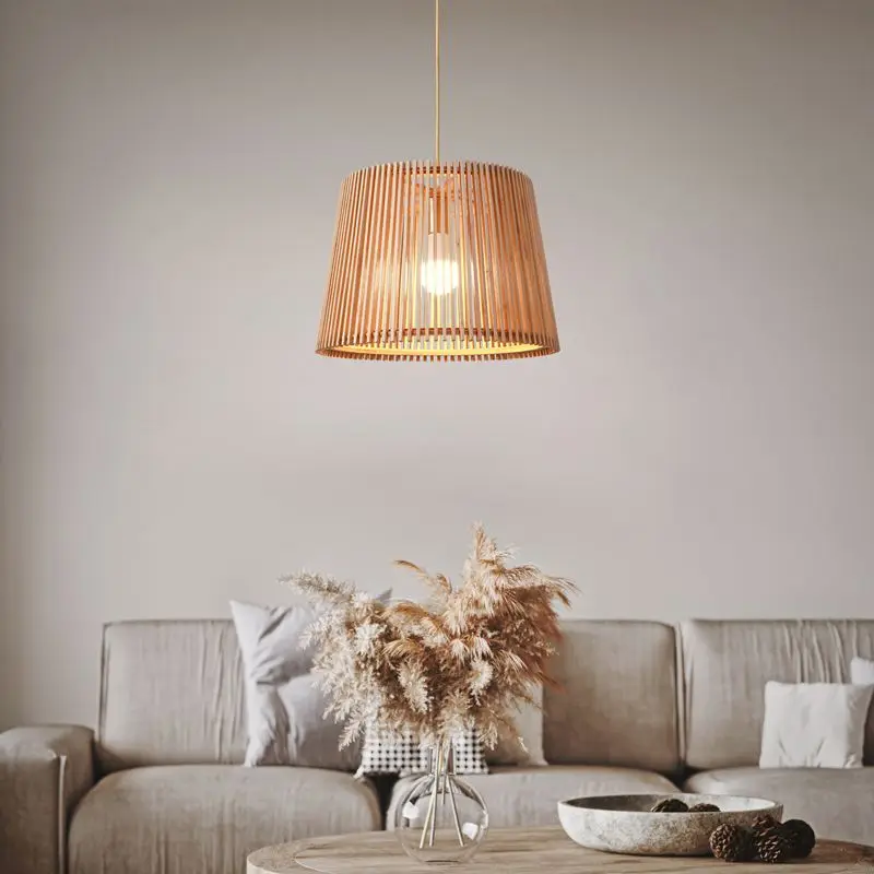 

Настраиваемая люстра из скандинавского дерева, деревянные лампы в стиле ретро, спальня, гостиная, кабинет, простая барная лампа