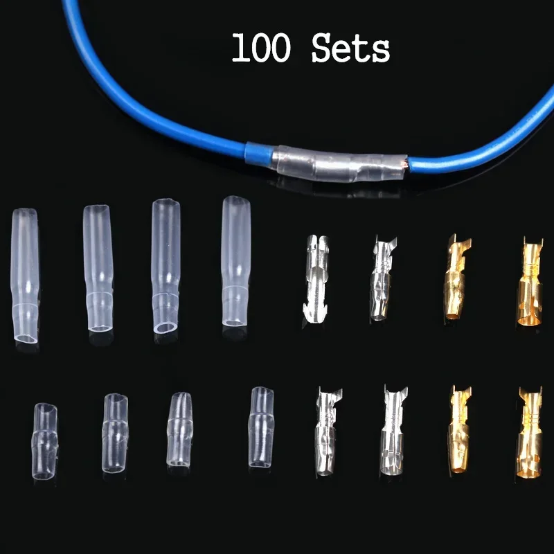 Male Female Wire Box Insulated Cable Connector 3.9mm Electrical Crimp Terminals Bullet Electrical Terminal Assorted Kit
