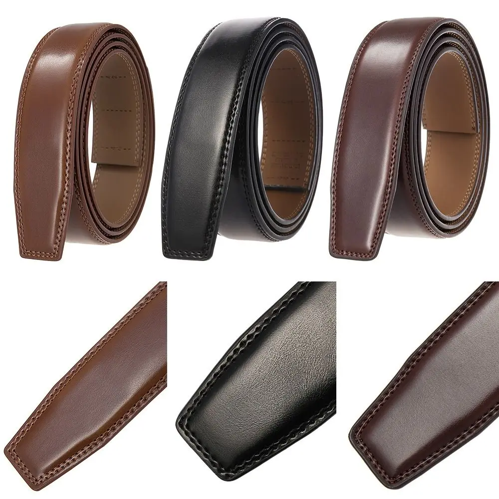 3.5cm Genuine Leather Belt Without Buckle Cowhide Non-porous Girdle Waistband For Men Male Accessories