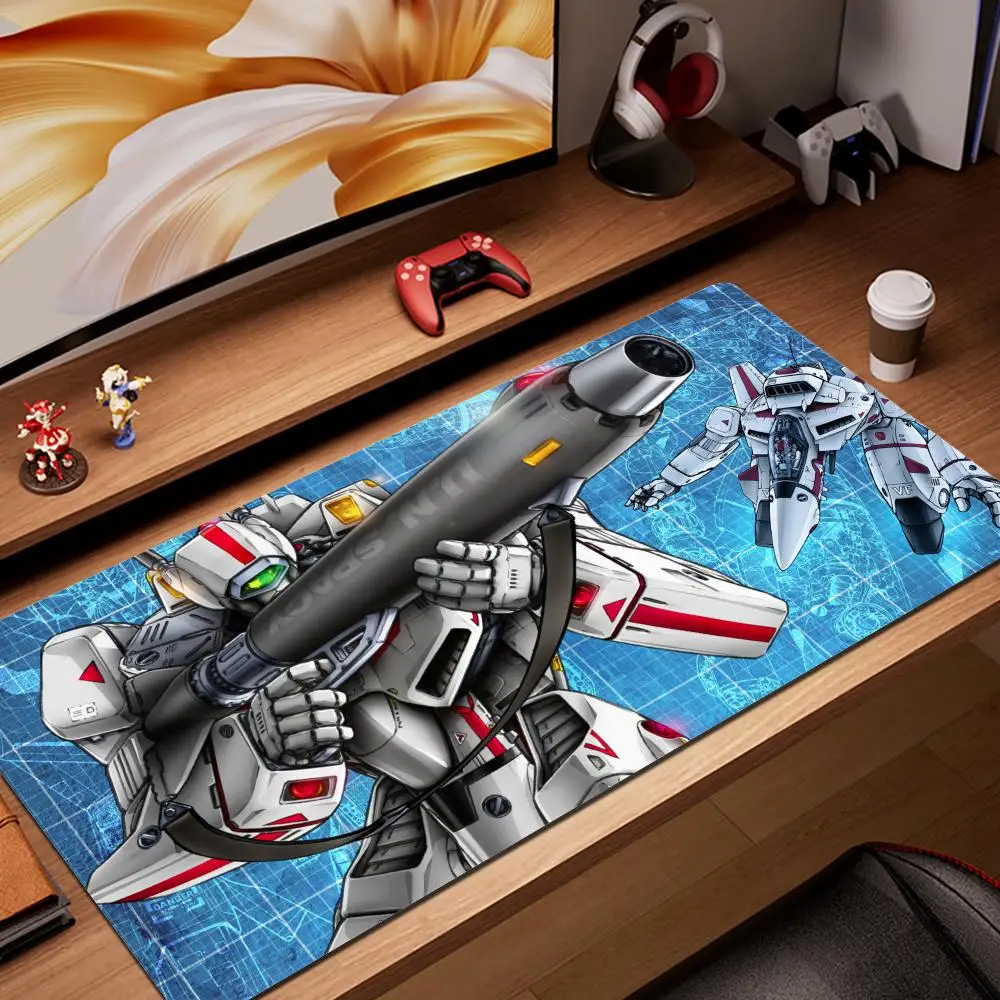 Robotech-alfombrilla de escritorio para armario de Gamer, accesorios para juegos, alfombrillas para ratón, alfombrilla para ratón genial, teclados de ratón de Anime para ordenador