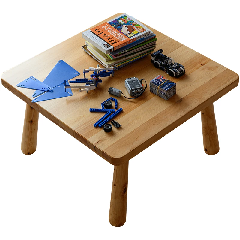 

Solid wood children's small square toy tables and chairs Log simple household small table Balcony few