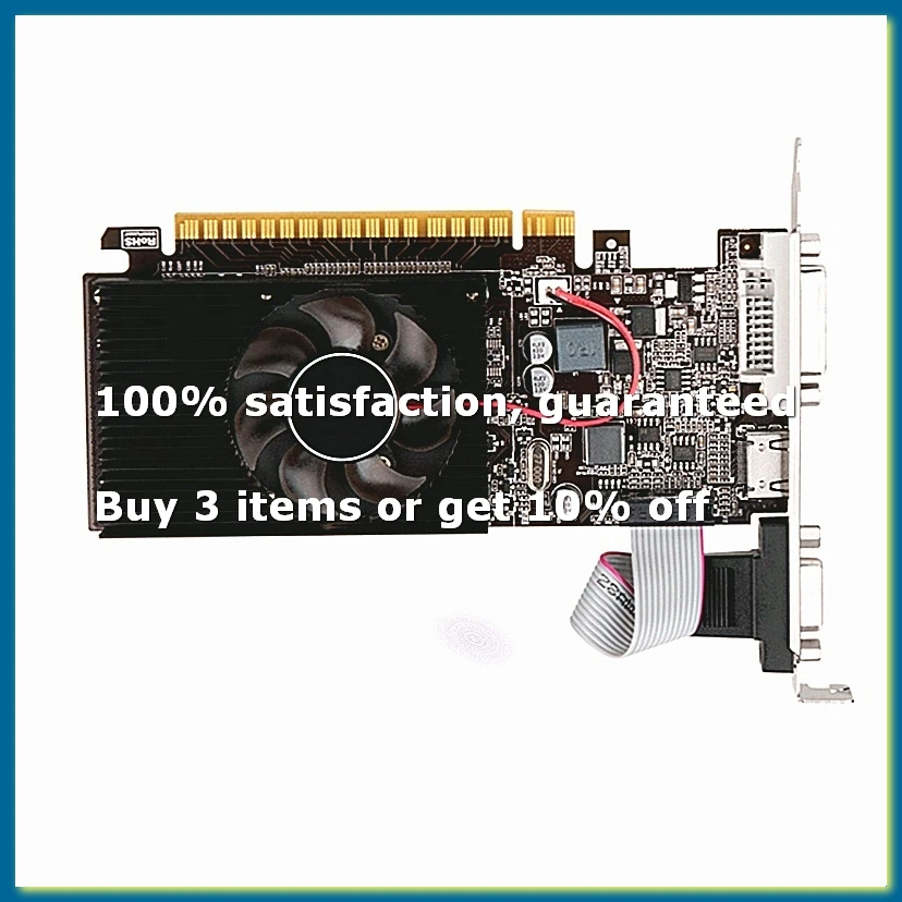 GT610 Graphics Card DDR3 True 2GB 810MHZ Computer Video Card PCI-E 16X -Compatible+VGA+DVI Low Noise for Desktop PC-DTA9
