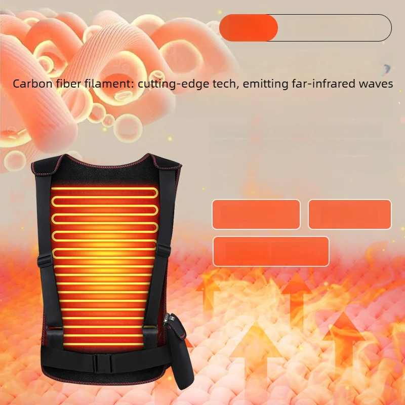 Far Infrared Electric Heating Shoulder Back Wrap for Desk Worker Pain Relief Moxibustion Massager Lumbar Muscle Strain Therapy