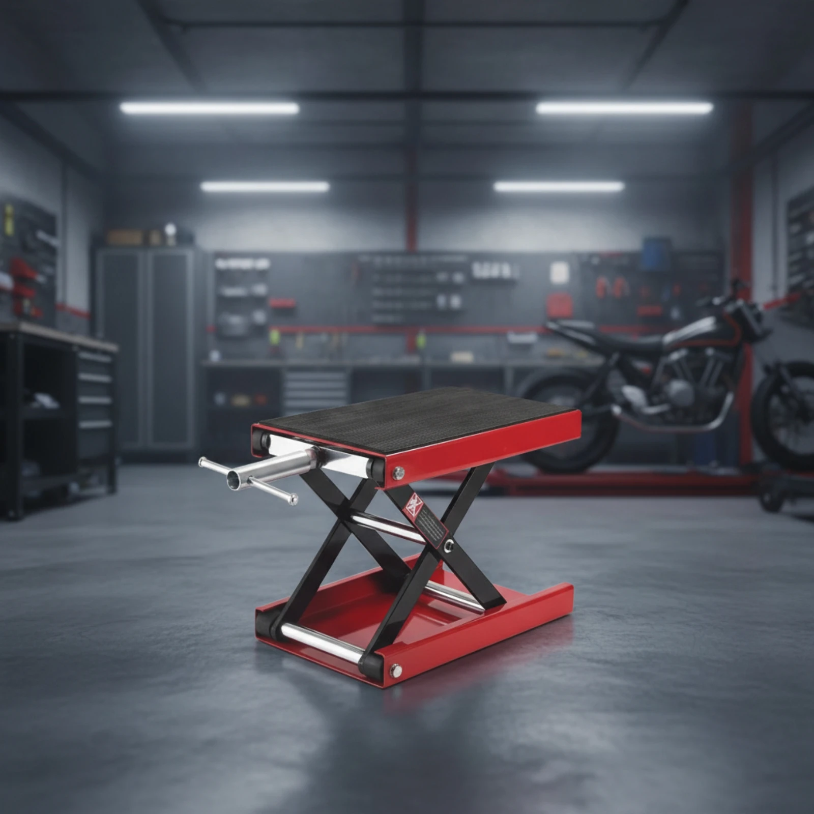 Motorcycle Lift Jack Scissor-Style Motorcycle Lift Platform Non-Slip Sturdy for Riders, Garage