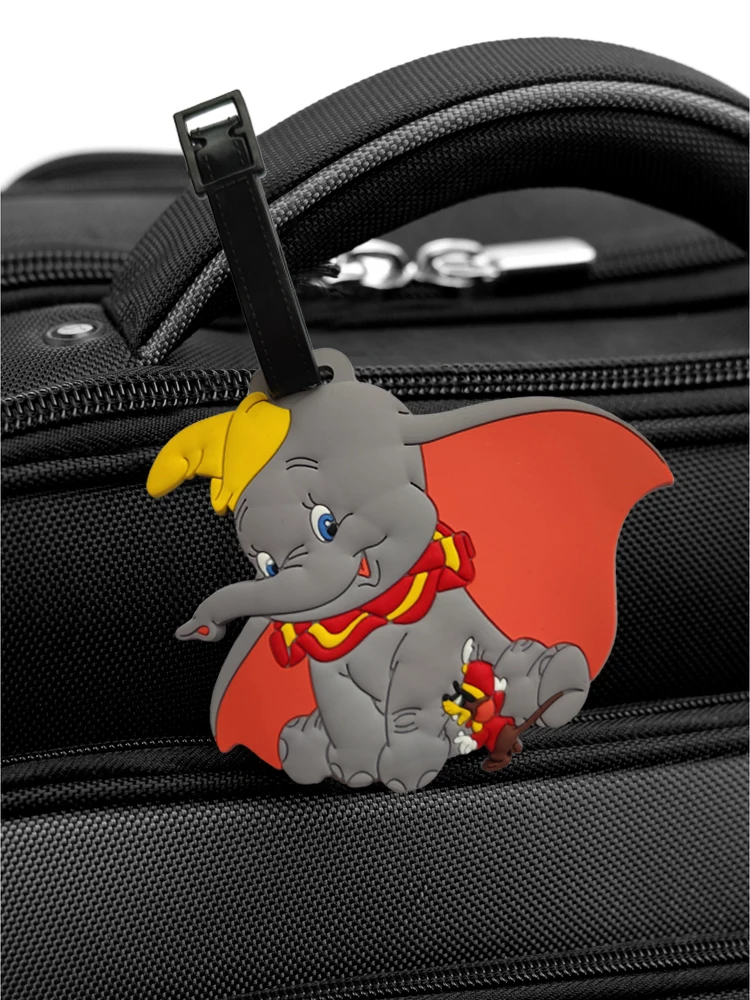 Disney Dumbo New Cartoon Elephant Luggage Tags Silicon Name ID Travel Suitcase Handbag Tag Accessories Portable Label Gift