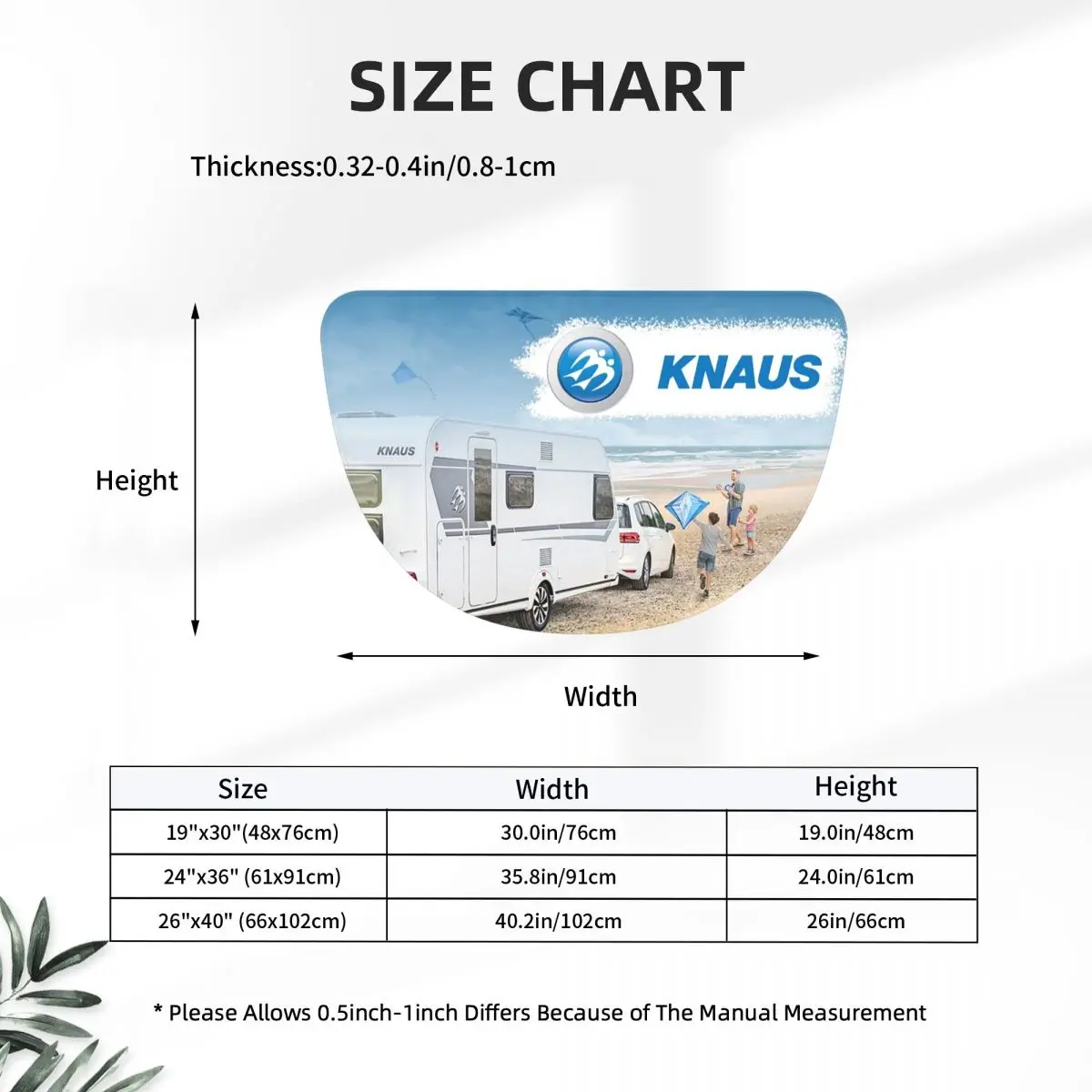 Knaus Caravan Soft Flannel Half Round Doormat Non Slip Bathroom Mat Absorbent Floor Carpet for Laundry Room Bathroom
