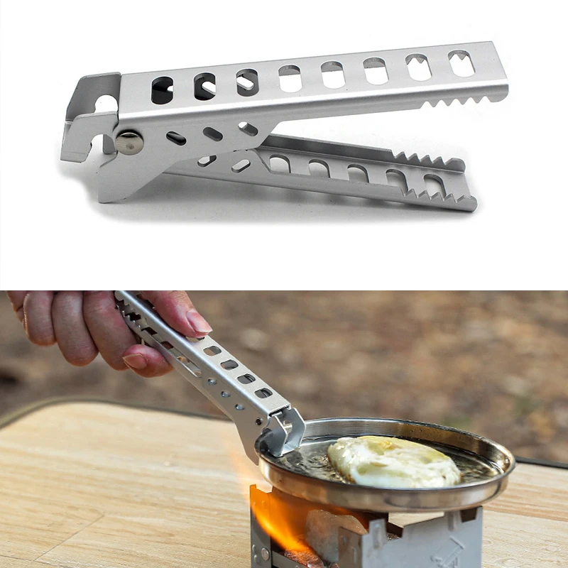 Camping Picnic Anti-scald Handle Bracket Camping Kitchen Cookware Portable Handle Clip Outdoor Camping Cooking Necessities