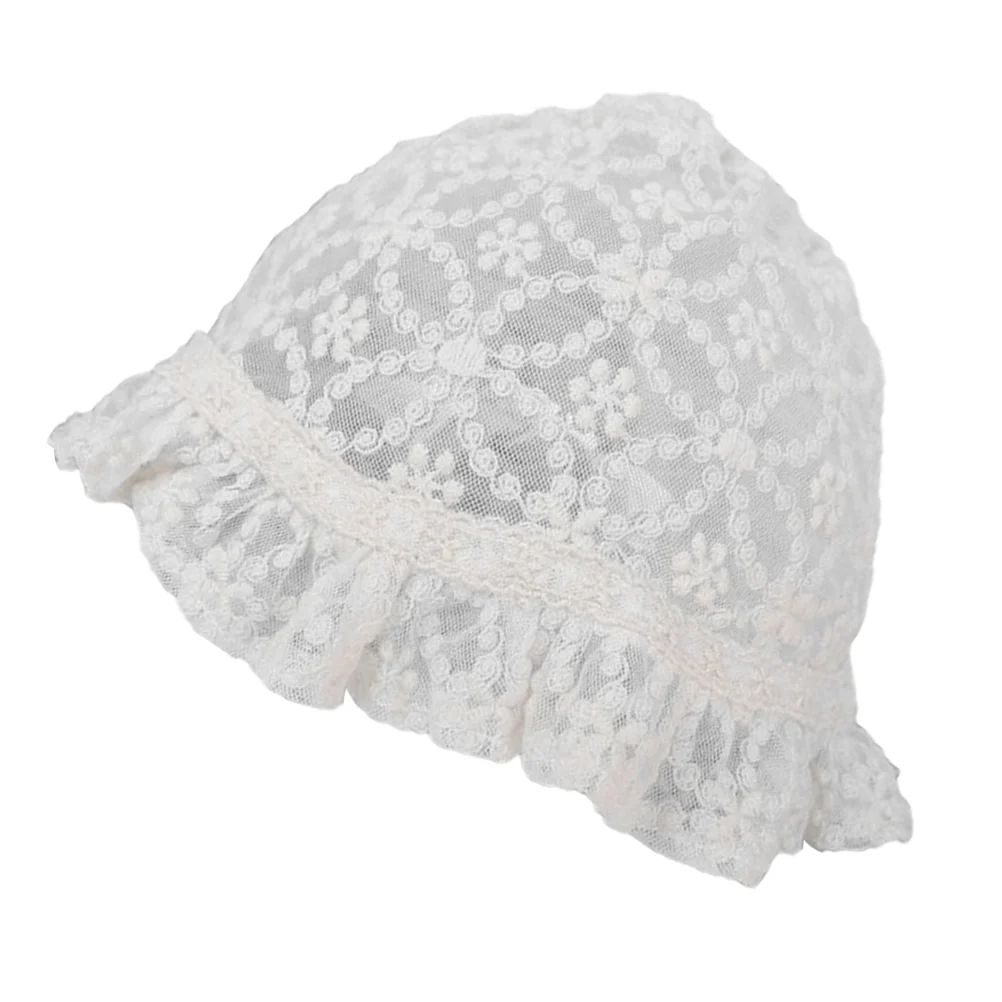 1pc chapéu de renda do bebê protetor solar chapéu de renda gorro bebê menina chapéu de sol ilhó renda para bebê criança (branco) meninas rendas chapéu de sol