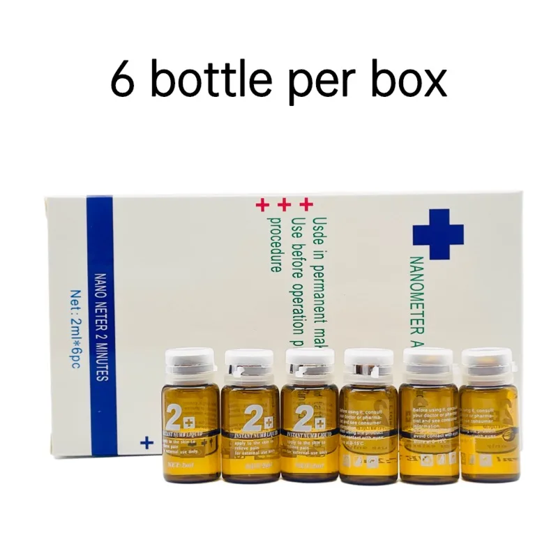 6 Pcs/box Tattoo Cream Aftercare 2 Minutes Liquid  Before Permanent makeup Micropigmentation Eyebrow Lips 2ML