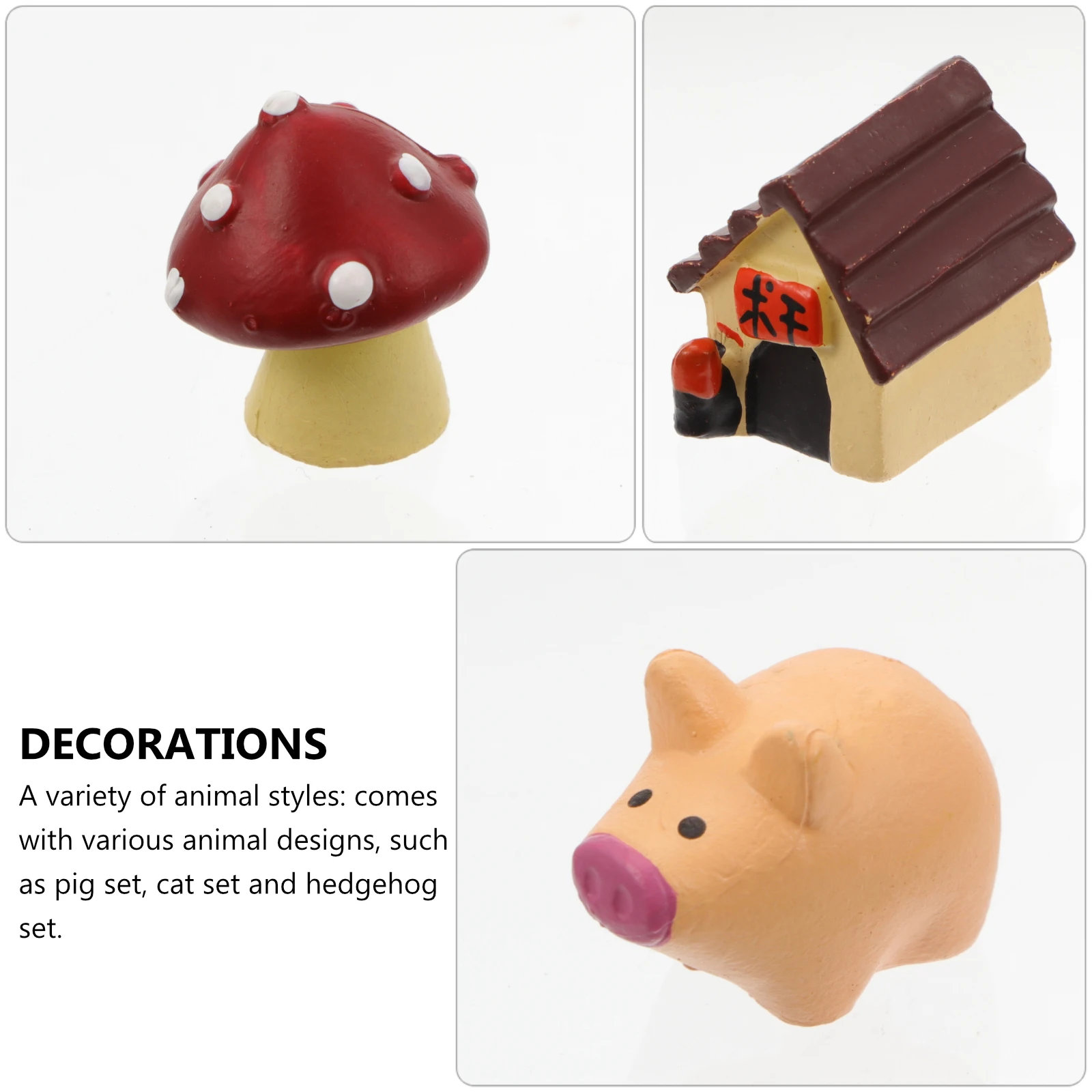 

9Pcs Mini Animals PVC Micro Landscape Ornaments Garden Decorations Statue Sculpture DIY Home Plant Accessories
