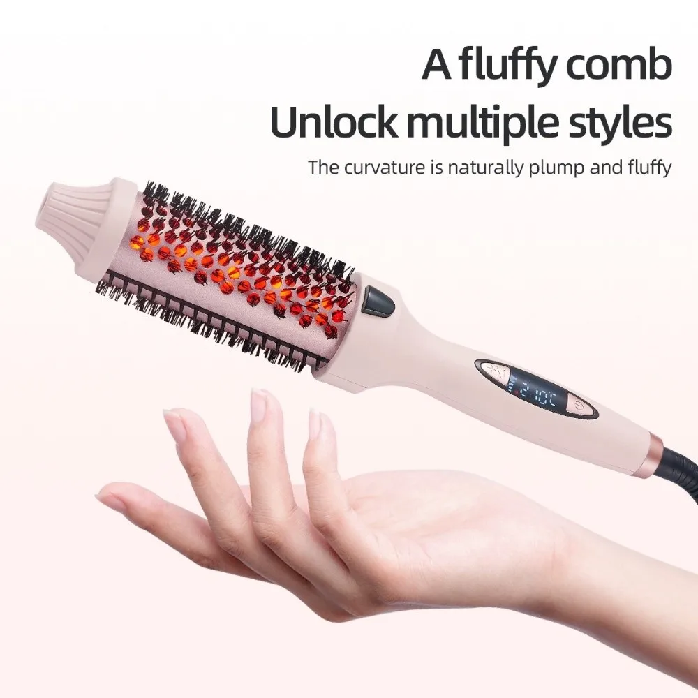 One-Step 3 in 1 Thermal Brush Hot Air Temperature Settings Curling Comb Volumizer Hair Styling Brush Home Use