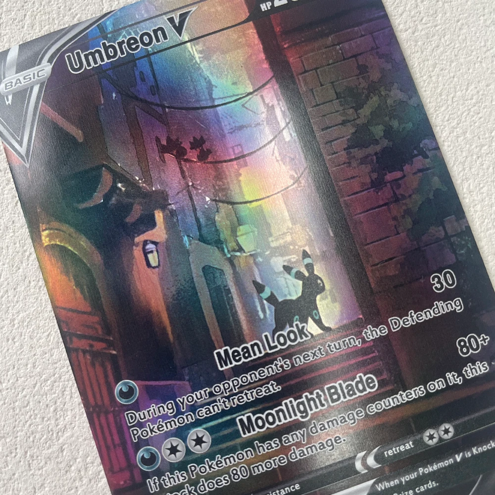 New 1Pcs/set Diy Pokemon Pocket Moon Eevee Self Control Collect Signature Trading Flash Card Anime Cartoon Children Birthday Gif