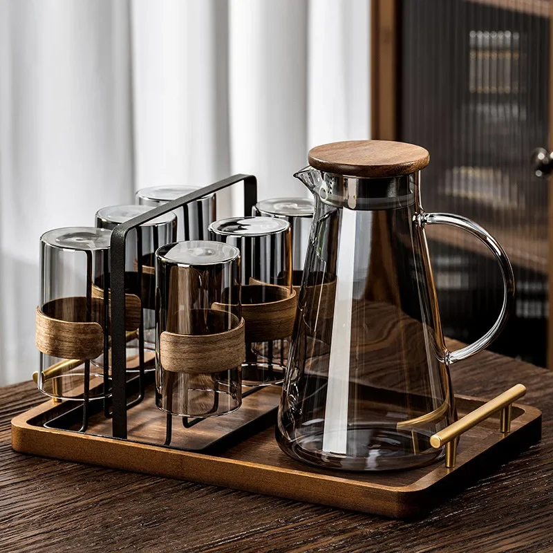 High-grade high temperature resistant glass set, household high borosilicate living room hospitality teacup, water cup with