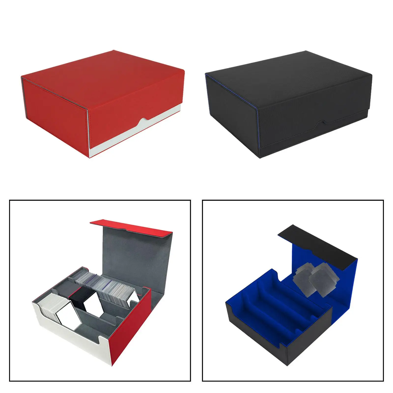 Large Trading Cards Storage Box 1800 Capacity PU Leather Deck Case Portable Card Protection Holder for Sleeved Gaming Cards