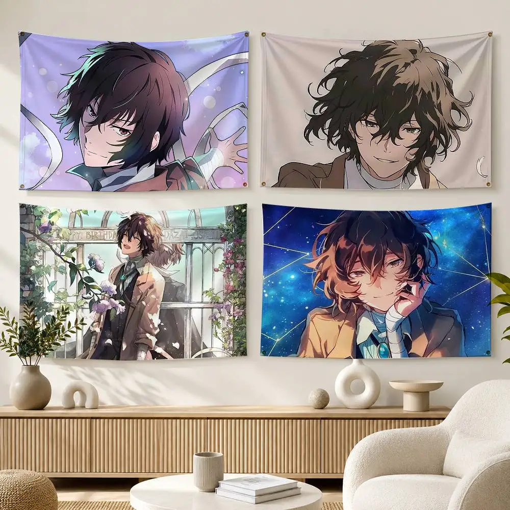 Dark Aesthetic D-Dazai Osamu  Flags Wall Hanging Background Art Banner for Bedroom Home Outdoor Decor